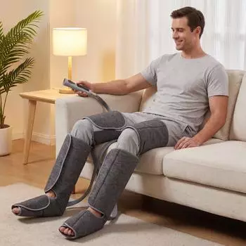 HomCom Beinmassageger&auml;t mit W&auml;rme und Luftkompression, 2 W&auml;rmestufen, 3 Intensit&auml;ten (700-202V90GY)