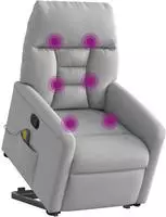 vidaXL Massagesessel mit Aufstehhilfe Wolkengrau Stoff