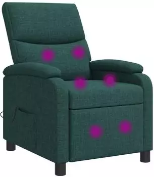 vidaXL Massage-Relaxsessel, dunkelgr&uuml;n, Stoff (42035014)