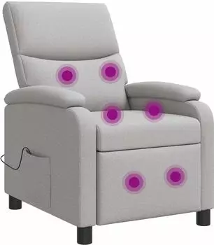vidaXL Massage-Relaxsessel wolkengrau, Stoff (42035019)