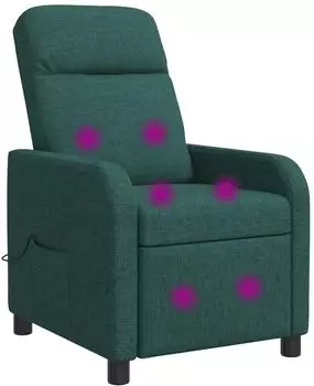 vidaXL Massage-Relaxsessel dunkelgr&uuml;n, Stoff (42034944)