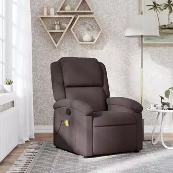 vidaXL Massagesessel verstellbar, Stoff, dunkelbraun (371768)
