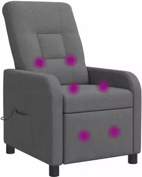 vidaXL Massage-Relaxsessel dunkelgrau, Stoff (42035034)