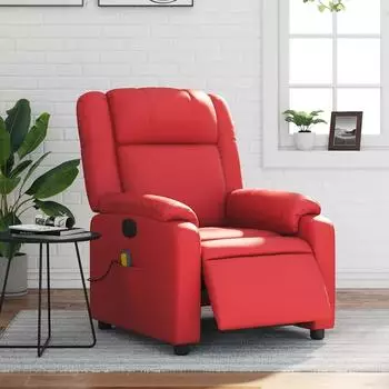 vidaXL Massagesessel Elektrisch Rot Kunstleder (3205148)