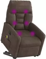 vidaXL Massagesessel Aufstehhilfe Elektrisch Braun Mikrofasergewebe