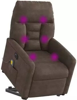 vidaXL Massagesessel Aufstehhilfe Elektrisch Braun Mikrofasergewebe (3303107)