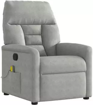 vidaXL Massagesessel hellgrau Mikrofasergewebe