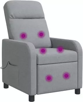 vidaXL Massage-Relaxsessel hellgrau, Stoff (42034939)