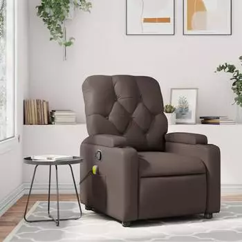 vidaXL Massagesessel braun, Kunstleder (372512)