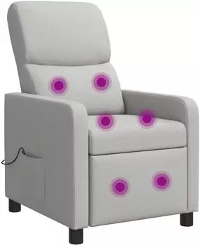 vidaXL Massage-Relaxsessel wolkengrau, Stoff (42034839)