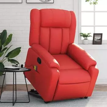 vidaXL Massagesessel mit Aufstehhilfe Rot Kunstleder (3205276)