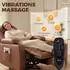 HomCom Massagesessel mit Liegefunktion, 8-Punkt-Massage, Wärme, Kunstleder, hellbraun
