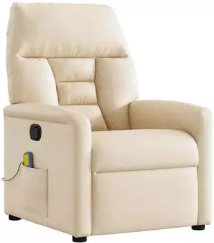 vidaXL Massagesessel beige, Mikrofasergewebe, verstellbar