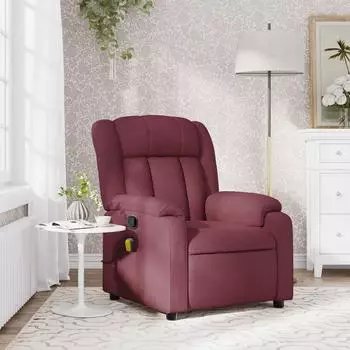 vidaXL Pauline Massagesessel mit Neigesystem, Stoff, rot (373589)