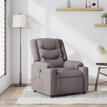 vidaXL Massagesessel verstellbar, Stoff, taupe (4019933)