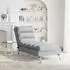 vidaXL Massage-Chaiselongue mit Kissen, hellgrau, Stoff (379475)