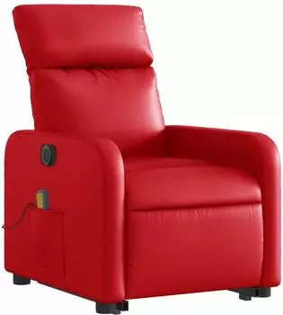 vidaXL Massagesessel mit Aufstehhilfe Elektrisch Rot Kunstleder (3206775)
