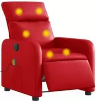 vidaXL Massagesessel Elektrisch Rot Kunstleder