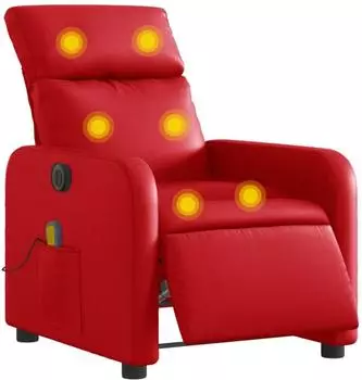 vidaXL Massagesessel Elektrisch Rot Kunstleder (3206747)