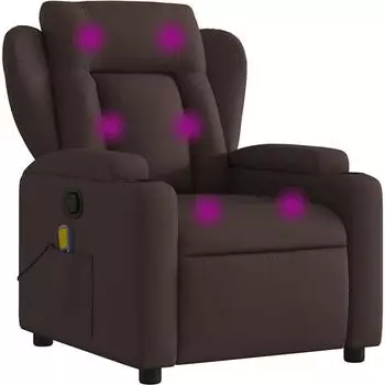 vidaXL Faronos Massagesessel, neigbar, Stoff, dunkelbraun