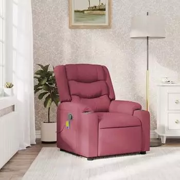 vidaXL Massagesessel, neigbar, weinrot, Stoff (4019929)