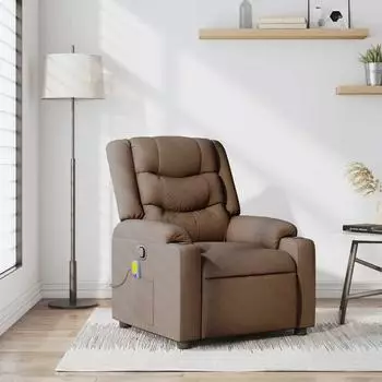 vidaXL Sadie Massagesessel manuell verstellbar, Stoff, braun (4019930)