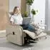 HomCom Elektrischer Massagesessel mit Fußstütze, Textil, beige