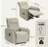 HomCom Elektrischer Massagesessel mit Fußstütze, Textil, beige