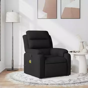 vidaXL Massagesessel Stoff, neigbar, schwarz (373476)