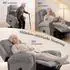 HomCom Massagesessel mit Aufstehhilfe, Neigefunktion, Vibration, hellgrau