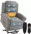 HomCom Massagesessel mit Aufstehhilfe, Neigefunktion, Vibration, hellgrau