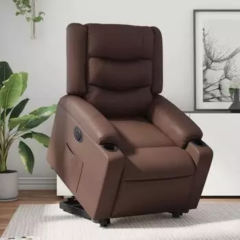 vidaXL Elektrischer Relaxsessel Kunstleder braun