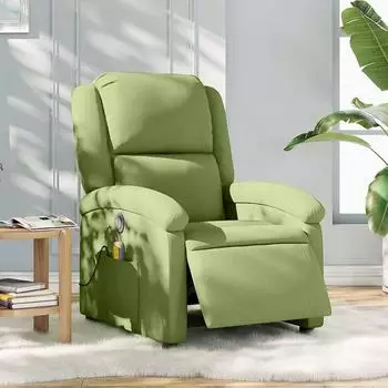 vidaXL Massagesessel Elektrisch Hellgrün Samt (3204292)