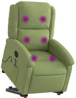 vidaXL Massagesessel mit Aufstehhilfe Elektrisch Hellgr&uuml;n Samt