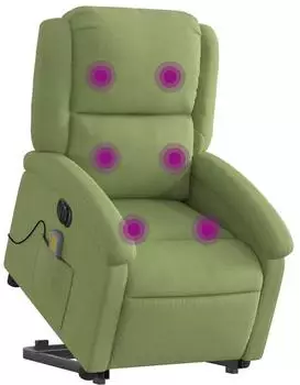 vidaXL Massagesessel mit Aufstehhilfe Elektrisch Hellgr&uuml;n Samt (3204336)