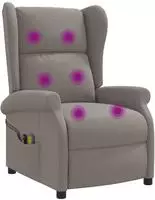 vidaXL Wing Back elektrischer Massagesessel Taupe Stoff