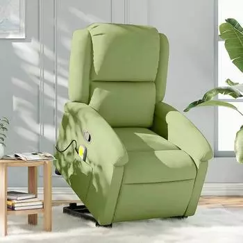 vidaXL Massagesessel mit Aufstehhilfe, hellgr&uuml;n, Samt (3204314)