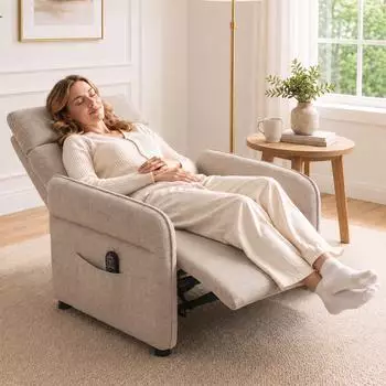 HomCom Relaxsessel mit Massage & Wärme, 8-Punkt-Massage, Frottee-Bezug, braun