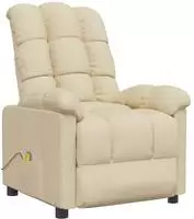 vidaXL Massagesessel Creme Stoff
