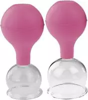 Pulox Schr&ouml;pfgl&auml;ser aus Echtglas mit Saugball - Set Duo Gro&szlig; in Pink: 52mm, 62mm 2