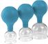 PULOX Schröpfgläser Set aus Echtglas diverse Größen und Farben (3er Set Groß, Blau)