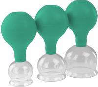 Pulox Schr&ouml;pfgl&auml;ser aus Echtglas mit Saugball - Set Trio gro&szlig; in Gr&uuml;n: 40mm,