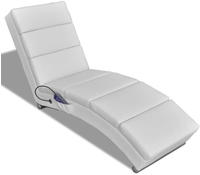 vidaXL Massage-Chaiselongue Wei&szlig; Kunstleder