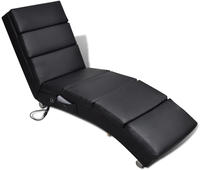 vidaXL Massage-Chaiselongue Schwarz Kunstleder