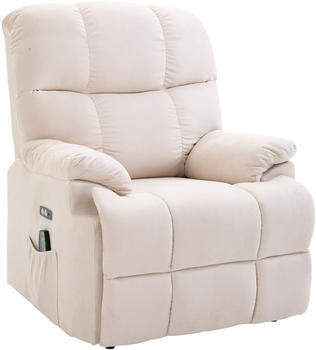HomCom Relaxsessel mit Wärmefunktion cremeweiß (700-119BG)