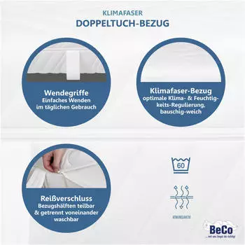 BeCo Maxima Plus 90x190cm H3 – Optimale Körperanpassung durch 7 Zonen