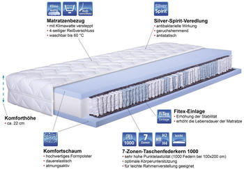 Hn8 Schlafsysteme Dream TA 1000 TFK 90x200cm H4 – Maßgeschneiderte Unterstützung für jede Körperzone