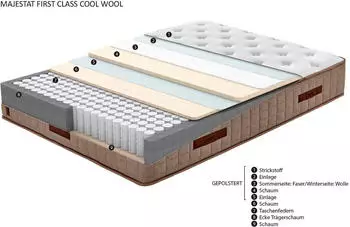 Yatas Majestät First Class Cool & Wool 90x200cm – Optimale Unterstützung durch Taschenfederkern