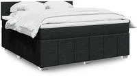 vidaXL Boxspringbett mit Matratze Schwarz 180x200 cm Stoff