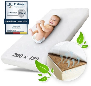 Ehrenkind Babymatratze mit Schaum und Kokosplatte 120x200cm